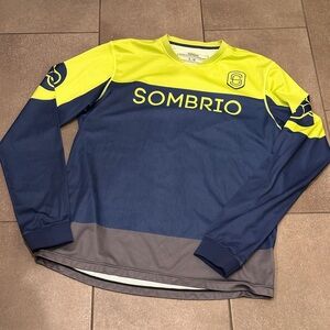Sombrio - Large- Long Sleeve MTB Jersey - Neon Yellow & Navy